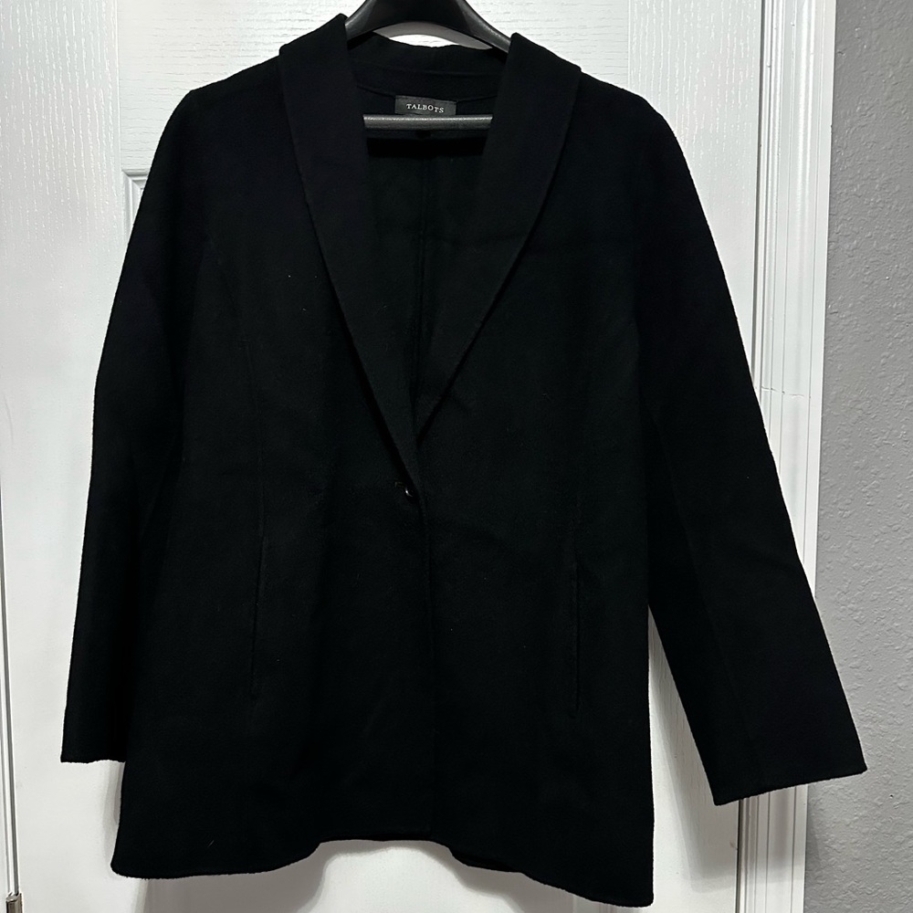 Talbots Black Women's Wool Blend Blazer Size 12